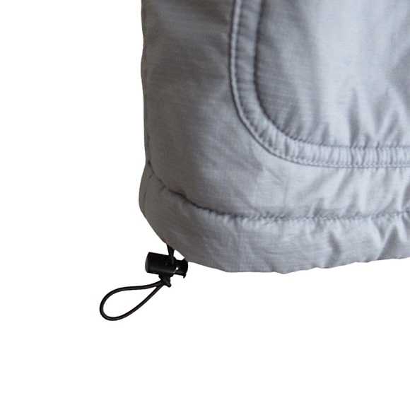 Filson Mens Light Grey Vest Size Large Nylon Primaloft Pockets Waist Drawcord - Picture 7 of 10